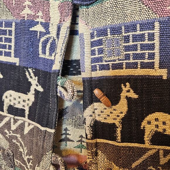 SGDN Same Game DIfferent Name VTG Nordic Fairisle vest sz 2X fringe - Picture 3 of 6